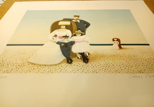 Jan Balet - Familie am Strand kopen? Bied vanaf 25!