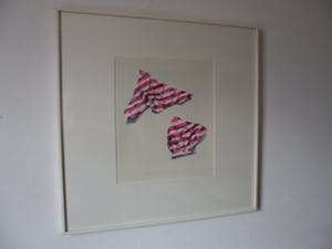 Loes Huis in 't Veld - Hand gesigneerde zeefdruk ' Gescheurd papier ros ' kopen? Bied vanaf 35!