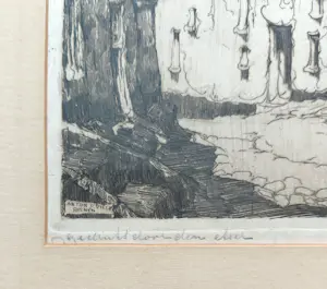 Anton Pieck - Cuneratoren te Rhenen, ets (netjes ingelijst) kopen? Bied vanaf 225!