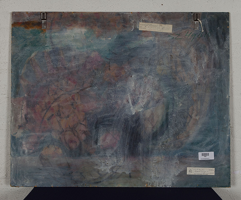 Margriet Kemper - Portret meisje - Aquarel inkt tape en collage op papier gemonteerd op vezelplaat kopen? Bied vanaf 10!