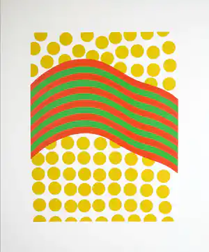 Fred van de Walle - Zeefdruk, Ligne Rouge verkocht voor € 40!