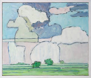 Paul Overhaus - Olieverf op doek, Bomen in polder - Ingelijst kopen? Bied vanaf 1!