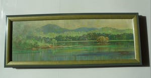 Omar Basalmah - Panorama rond Telaga Patengan, olieverf op doek kopen? Bied vanaf 40!