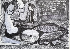 Theo Mackaay - ontwerptekeningen voor schilderij kopen? Bied vanaf 25!