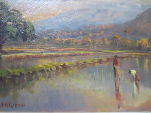 Frederik Anton Kievits - Java Berggezicht met Sawah's kopen? Bied vanaf 400!