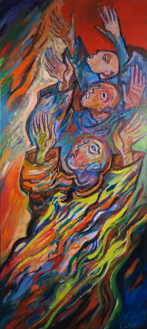 Willem Claassen - Acryl op doek, Opstand uit de dood (Zeer Groot!!) kopen? Bied vanaf 1!