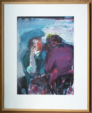 Piet Vos - Personen, acrylverf op papier (mooi ingelijst, groot) kopen? Bied vanaf 1!