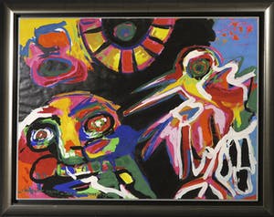 Arnold Zweerman - Gouache, Tropische nacht - Ingelijst kopen? Bied vanaf 100!