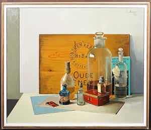 Edward Masseus - Olieverf op doek, Z.t. Stilleven - Ingelijst verkocht voor € 250!