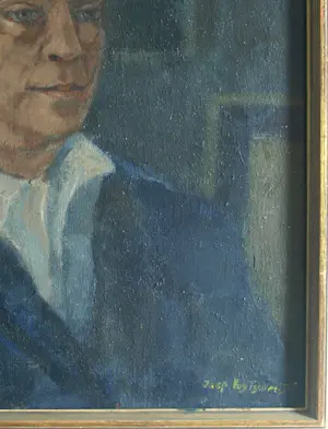 Joep Vogtschmidt - Olieverf op doek , Zelfportret – Lijst, 73 x 63 cm. - 1963 kopen? Bied vanaf 80!