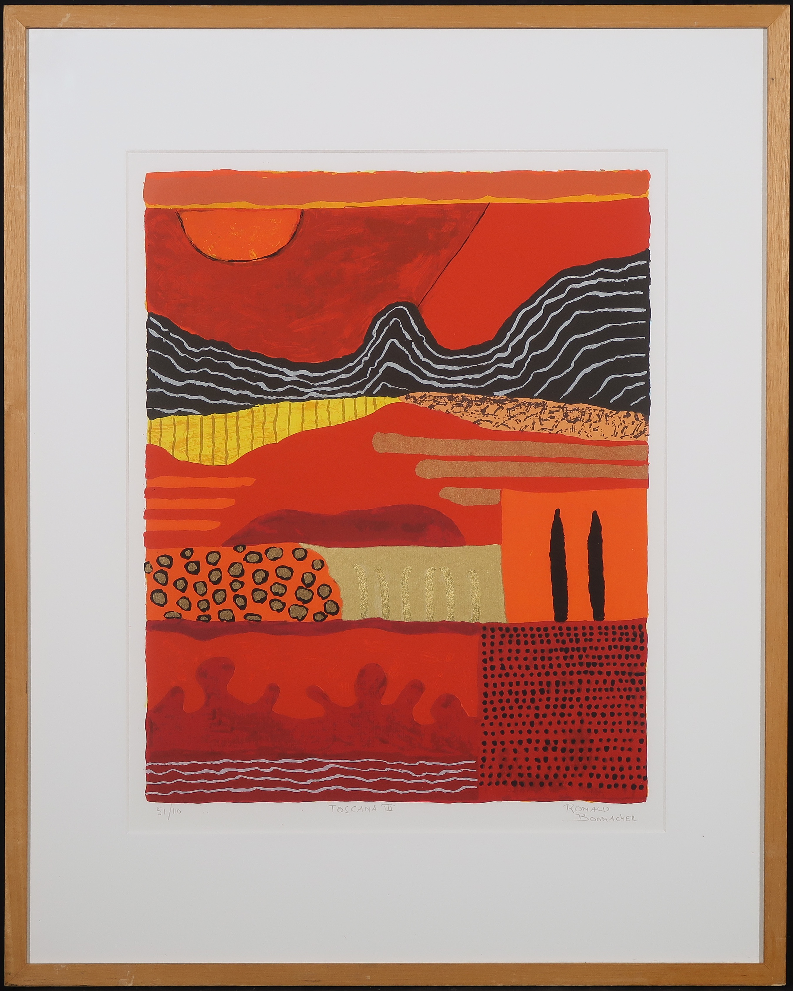 Ronald Boonacker - Zeefdruk, Toscana III - Ingelijst verkocht voor € 35!