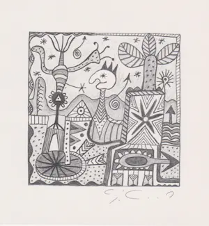 Buy Kurt Josef Haas - Twee handgesigneerde zeefdrukken: Fantasie I, II? Bid from 29!
