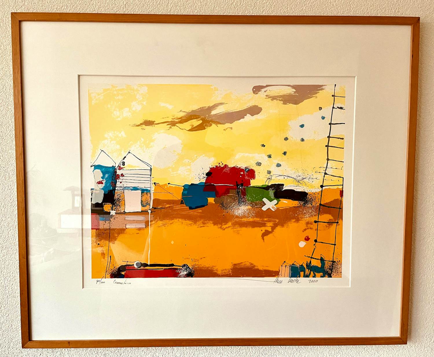 Theo Koster - Zeefdruk Nr. 90 - Connection - Ingelijst kopen? Bied vanaf 75!