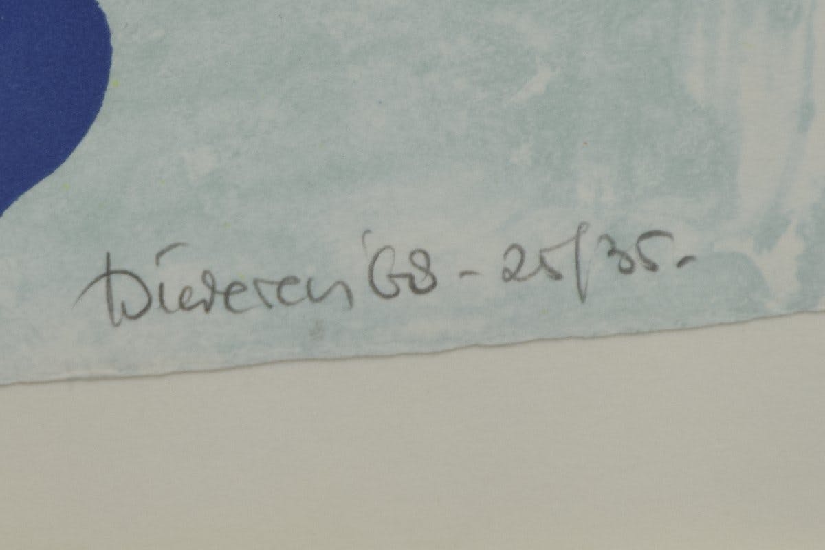 Jef Diederen - Linosnede - Compositie Rood kopen? Bied vanaf 20!