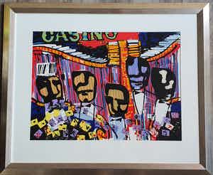 Herman Brood - Casino - gesgineerd - ingelijst - EA - Groot - Certificaat verkocht voor € 1!