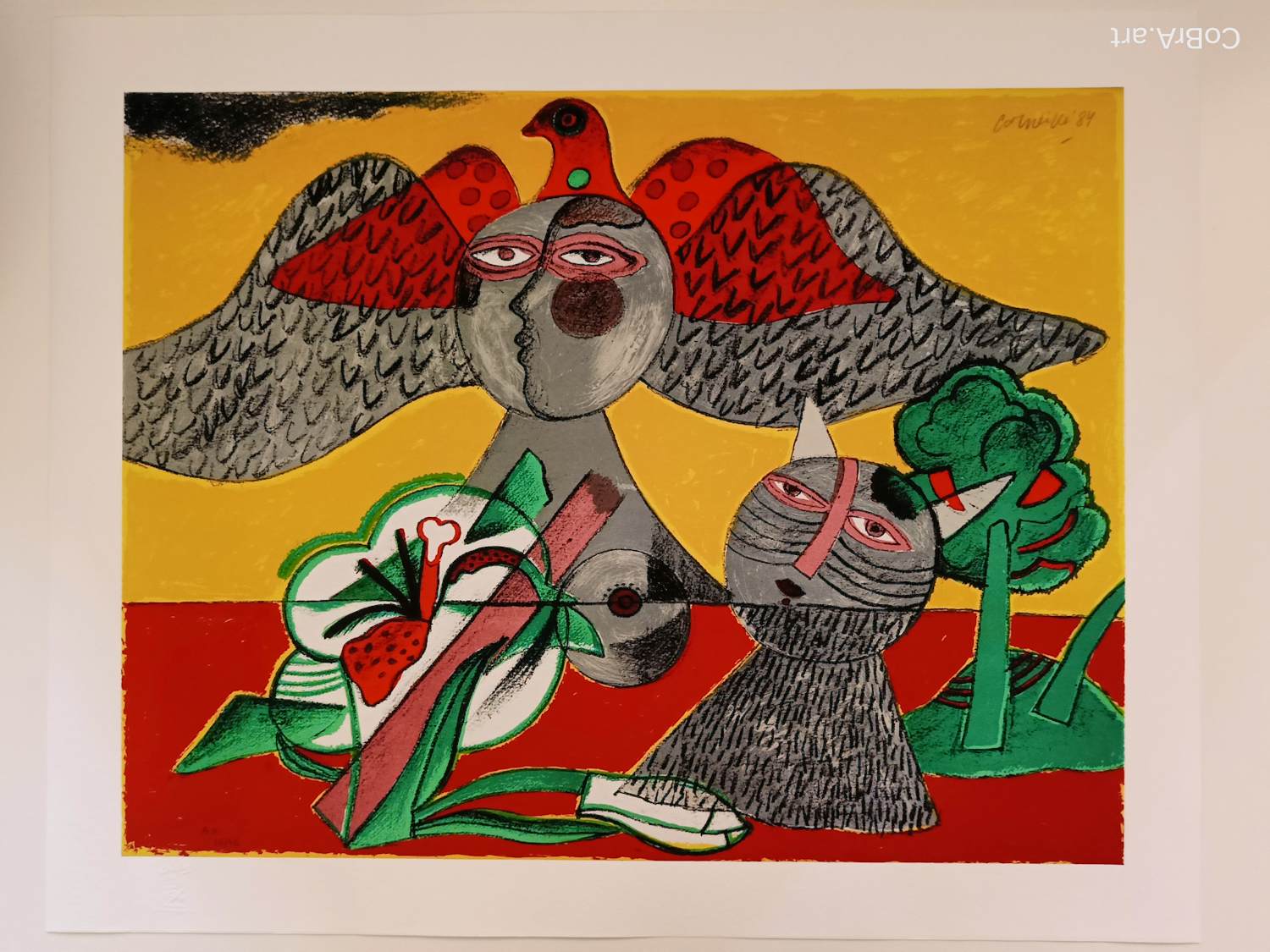 Corneille - Kat, bloem en vogel verkocht voor € 189!