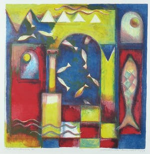 Marianne Aulman - Litho, Atlantis II - Ingelijst kopen? Bied vanaf 1!