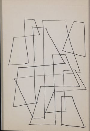 Siep van den Berg - Lot van drie pentekeningen, Abstracte compositie - Ingelijst kopen? Bied vanaf 40!