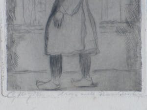 Gerard Sluijter - Meisje op klompen - Droge Naald ets kopen? Bied vanaf 35!