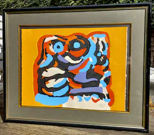 Karel Appel - The Yellow Elephant, carborundum ets (mooi ingelijst, groot) kopen? Bied vanaf 1395!
