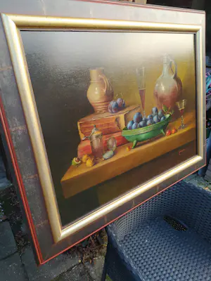 Hans Habraken - Stilleven met fruit en kruiken kopen? Bied vanaf 550!