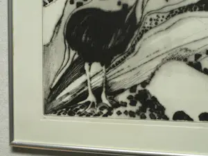 Uto Hogerzeil - Ingelijste ets en aquatint , Emoe’s (?) – 1980 – Lijst, 42 x 52 cm. kopen? Bied vanaf 60!