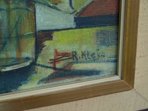 R. Kleijn - Olieverf op doek, Bloemstilleven – gesigneerd en ingelijst – ca 1960? kopen? Bied vanaf 40!