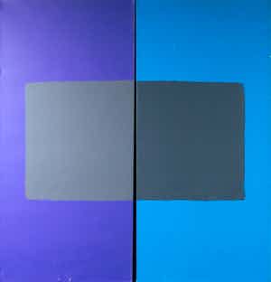 Hugo van Valkenburg - Acryl op doek, Grijs/kleurspiegel verkocht voor € 1!