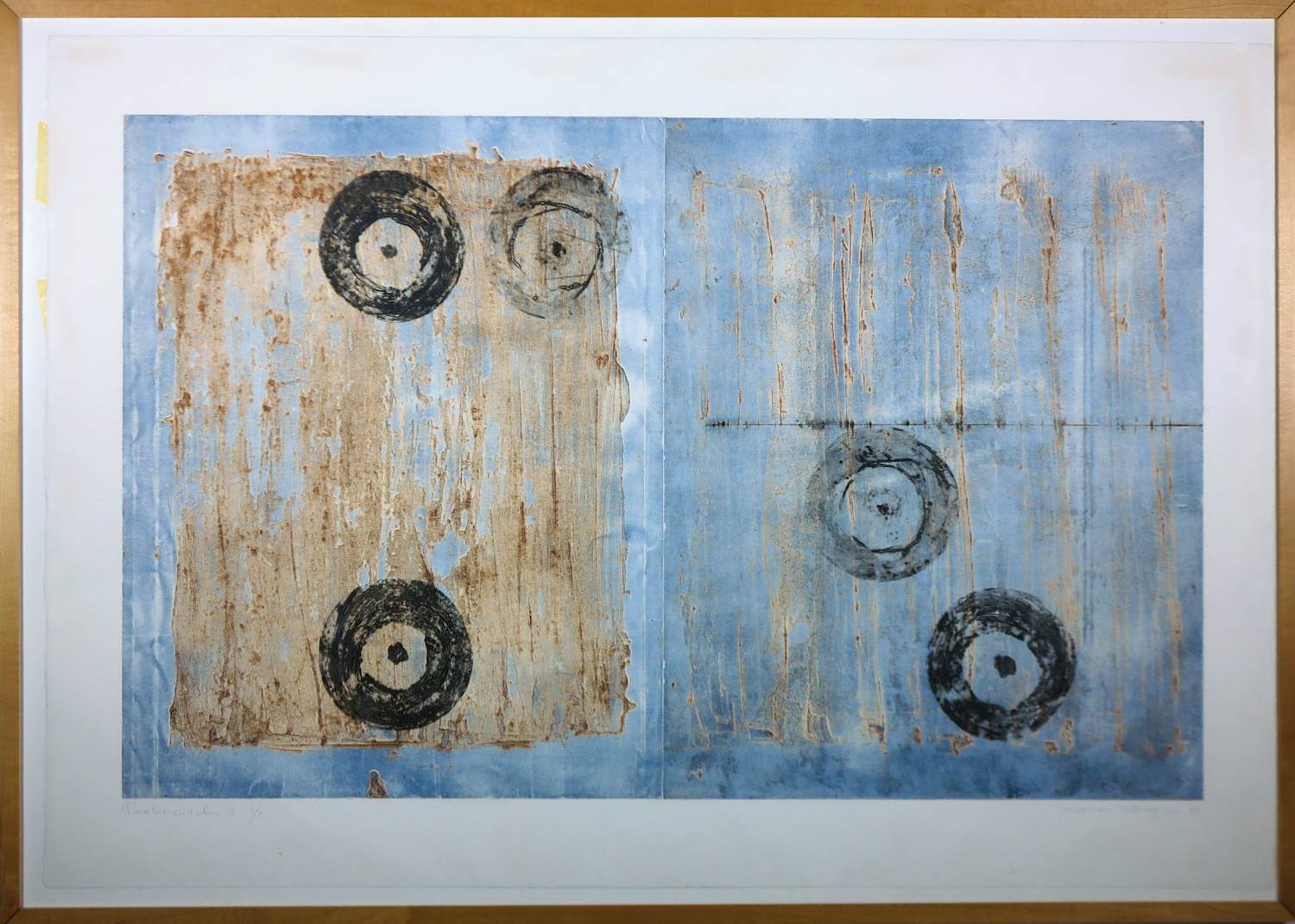 AcheterJose van Tubergen - Aquatint, Poetic circles 2 - Ingelijst? Enchérissez de 70!