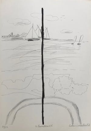 Reinier Lucassen - Lithografie - Gesigneerd - "Tekenvoorbeeld" - 1966 - 22/50 kopen? Bied vanaf 45!