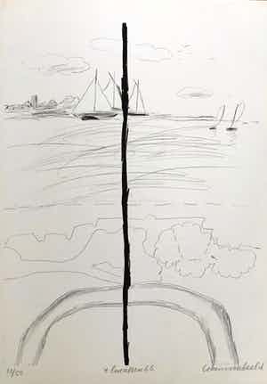 Reinier Lucassen - Lithografie - Gesigneerd - "Tekenvoorbeeld" - 1966 - 22/50 verkocht voor € 45!