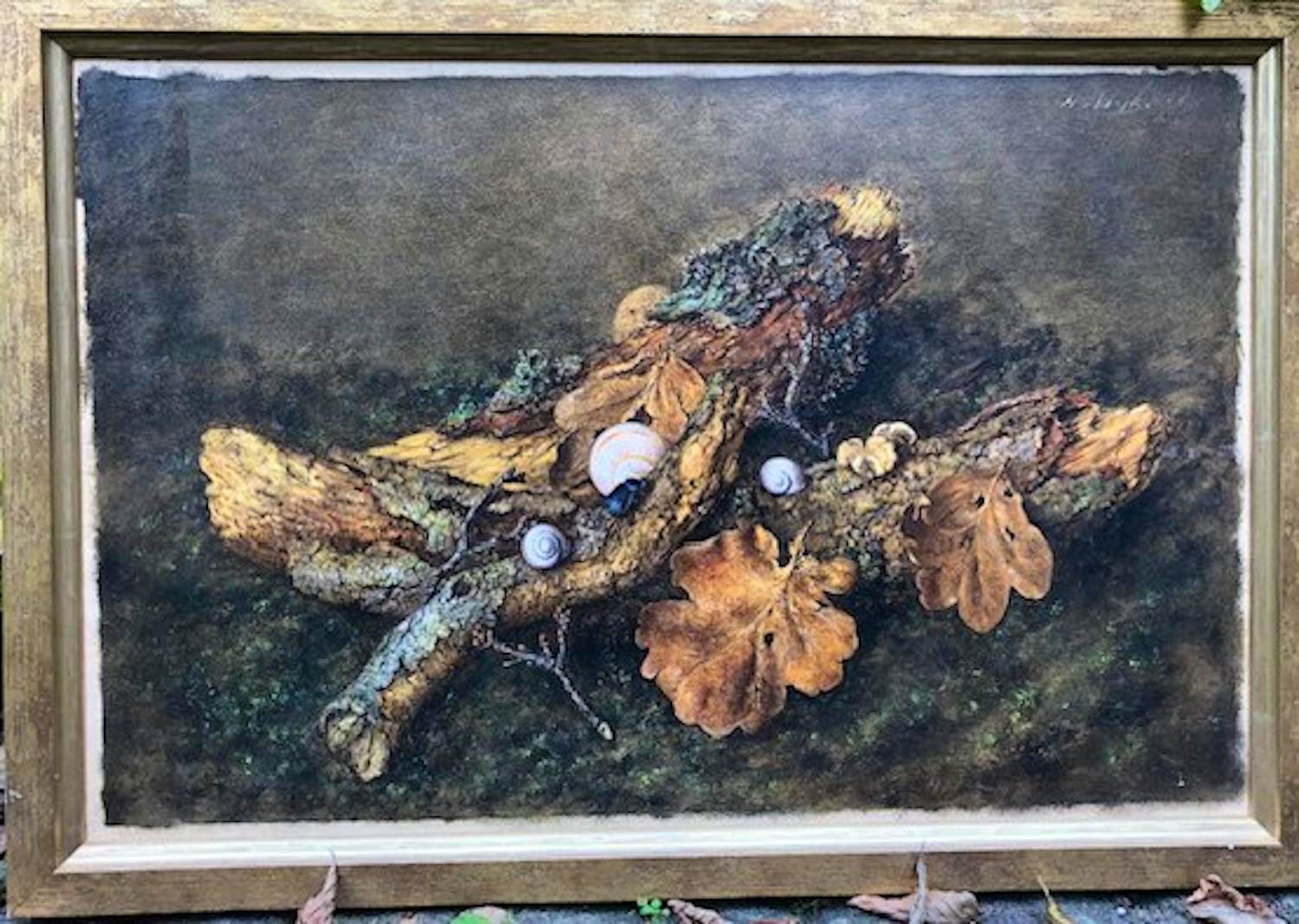 Hans van Wijk - Stilleven op boomstronk. kopen? Bied vanaf 450!