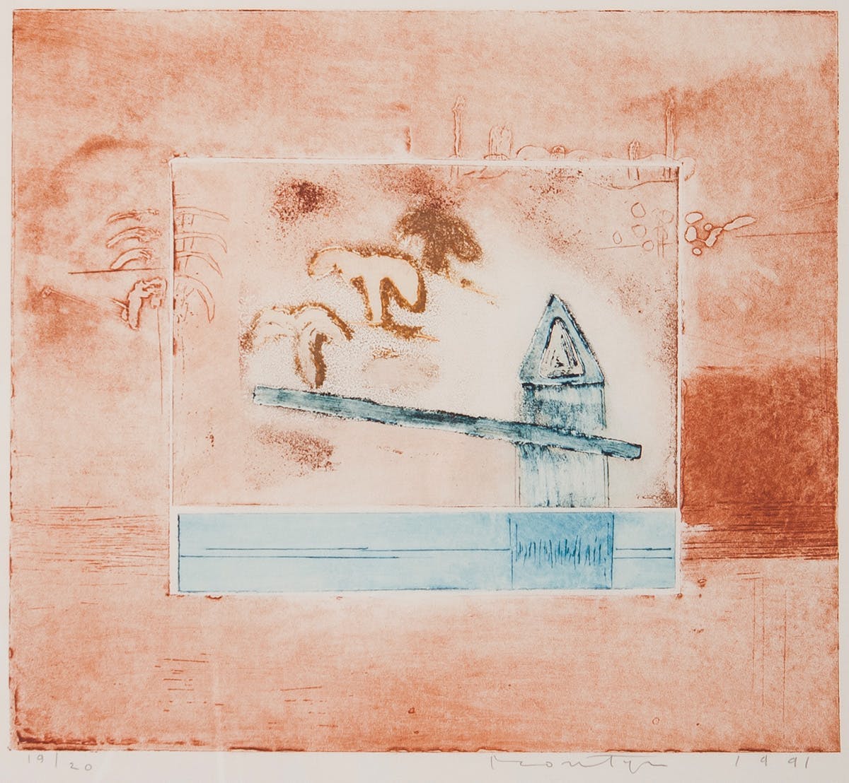 Jan Montyn - Tarakan, Indonesia - Kleurenets op papier - gesigneerd r.o. - oplage 19/20 kopen? Bied vanaf 15!