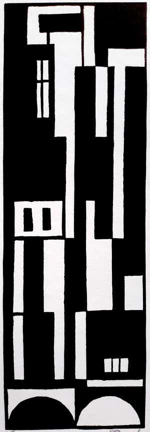 Cesar Domela - Constructivistische compositie, zeefdruk verkocht voor € 115!