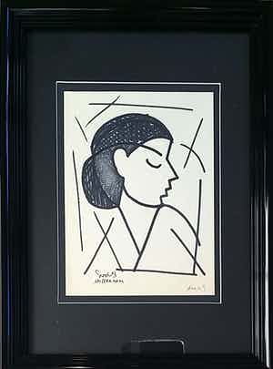 Siep van den Berg - Portret van een meisje - inkt op papier verkocht voor € 150!