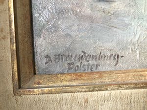 Dora Brandenburg-Polster - Het stapelen van de turf in winter, Olieverf op Doek, Ingelijst - Groot werk! kopen? Bied vanaf 299!