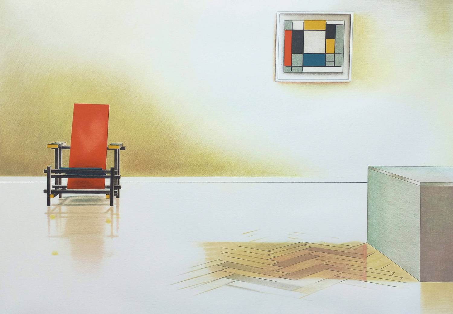 Willem van Veldhuizen - Hollands interieur, litho kopen? Bied vanaf 195!
