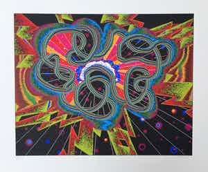 Shinkichi Tajiri - zeldzame knoop - gesigneerde zeefdruk ‘Big Bang’ - oplage 85 ex verkocht voor € 175!