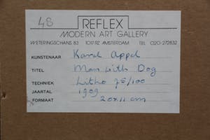 Karel Appel - litho: man met hond - 1989 kopen? Bied vanaf 550!