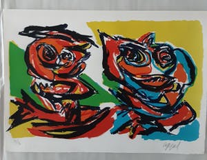 Karel Appel - deux personages kopen? Bied vanaf 1100!
