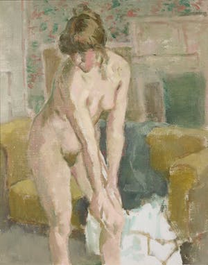 Hessel de Boer - Olieverf op doek, Naakt in interieur - Ingelijst kopen? Bied vanaf 400!