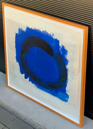Bram Bogart - Ingelijste litho: abstract - 1980 (nette lijst!) kopen? Bied vanaf 995!
