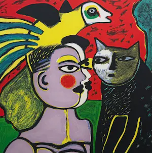 Corneille - handgesigneerde kleurenlitho | 'La maison rouge' | 2002 (INGELIJST) kopen? Bied vanaf 350!