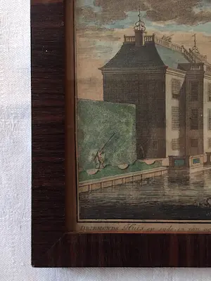 Daniël Stopendaal - DRIEMONDS Huis op syde - 1719 - Gravure, Ingelijst kopen? Bied vanaf 40!