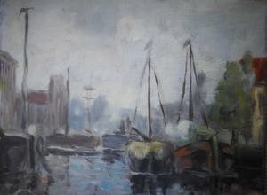 Niet of onleesbaar gesigneerd - Havengezicht. kopen? Bied vanaf 1!