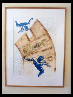 Leentje Linders - Ets en reliëfdruk, Apollo thirteen II verkocht voor € 40!