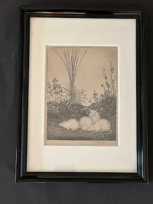 Jan Mankes - Heliogravure " Vier muizen " kopen? Bied vanaf 110!