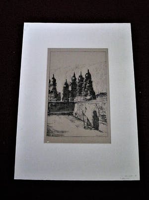 Willem Dooijewaard - Geweldig mooie Litho "Indonesie Java Boro Budur" potloodgesigneerd kopen? Bied vanaf 39!