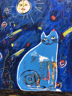 Franz Lauter - Cat in blue kopen? Bied vanaf 65!