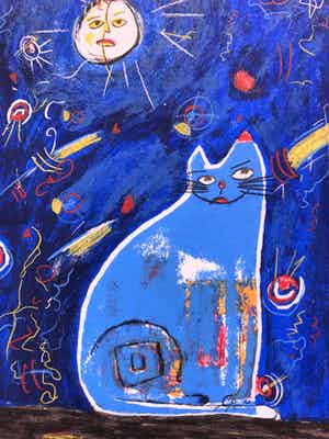 Franz Lauter - Cat in blue verkocht voor € 65!